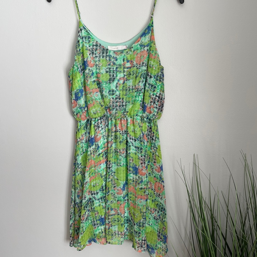Lush Multi-Colored Adjustable Strap Dress